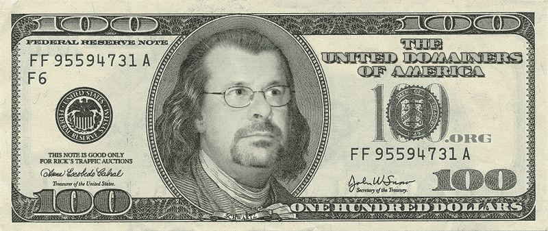 New $100 dollar bill to feature Rick Schwartz! Click for a larger image. 