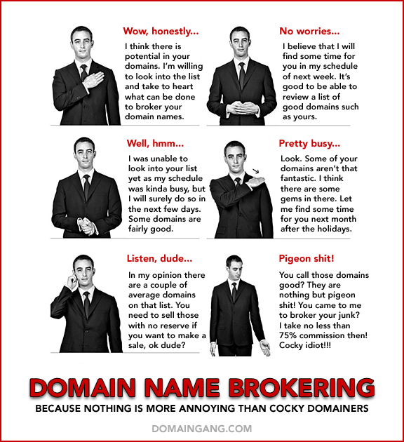 Demotivational poster: Domain Brokers