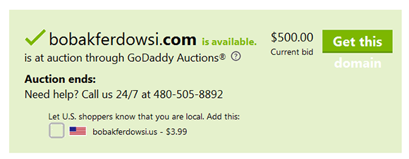 GoDaddy falsely lists this domain as 'for sale'.