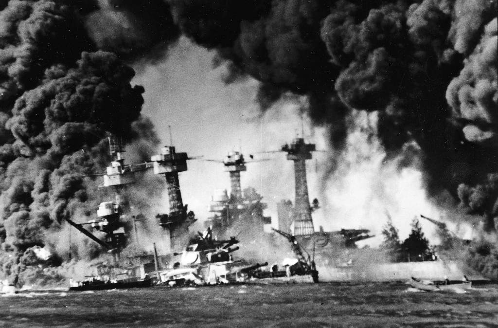 The Japanese attack on Pearl Harbor - December 7, 1941. 