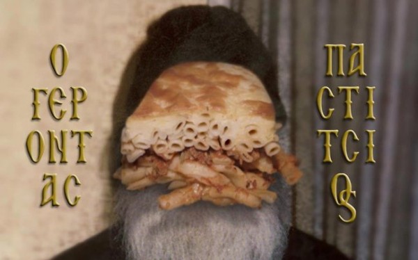 Pastitsios the Elder - a monk / food parody combo.