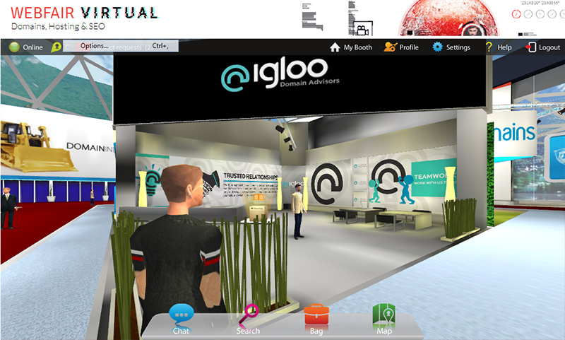 At the Igloo booth.