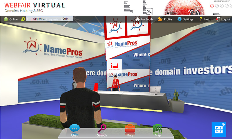 At the NamePros booth.