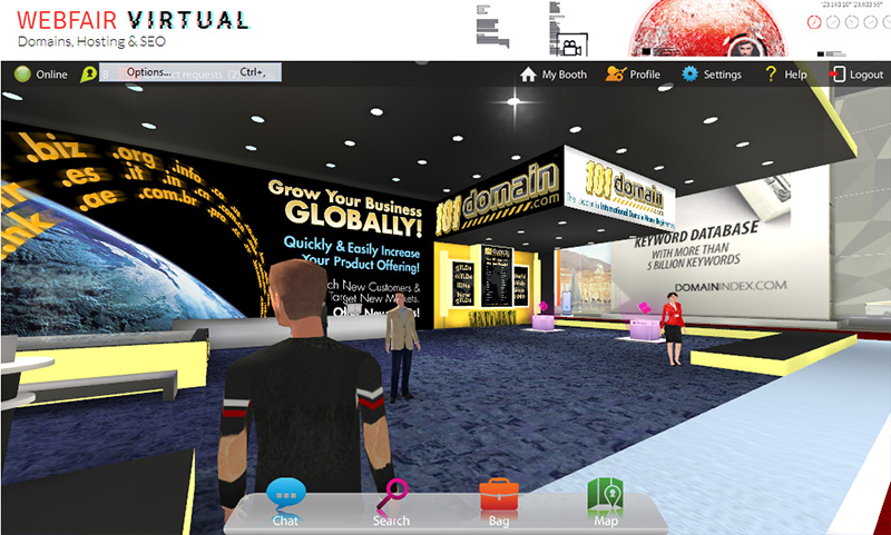 At the 101Domain booth at Webfair Virtual.