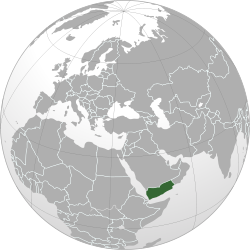 Yemen on the map.