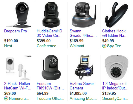 Various types of security cameras.