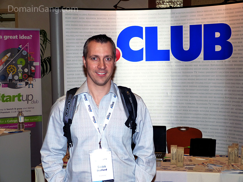 Sean Stafford of Bounce.io with his head up the .CLUB dot.