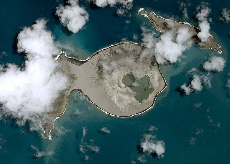 The Tonga island of Wapa Lau formed from a volcano.