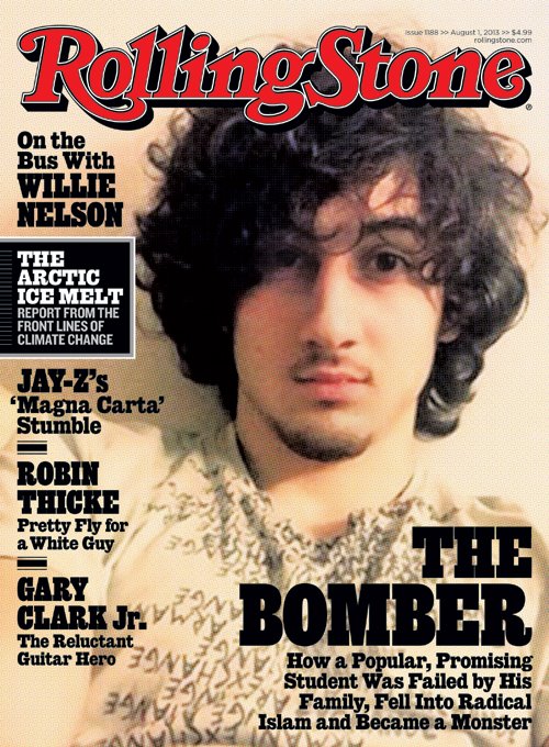 Rolling Stone cover depicting the Boston Bomber. 