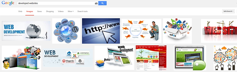 Developed websites as they appear on Google search.