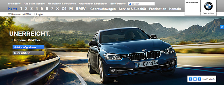 BMW.de in Germany.
