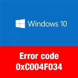 Error code 0xC004F034