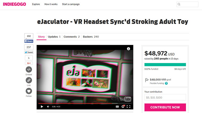 eJaculator on IndieGoGo - 100% funded.