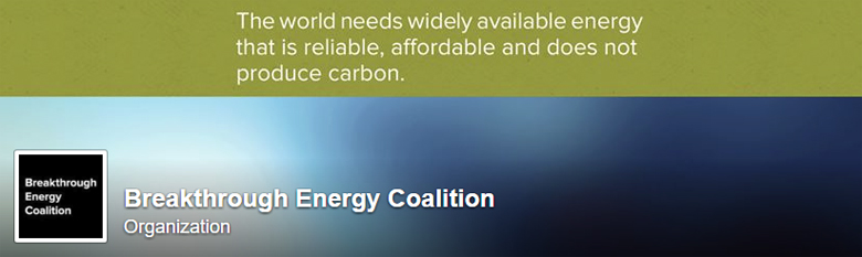 The Breakthrough Energy Coalition page on Facebook. 