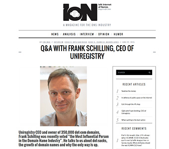 Frank Schilling, Uniregistry CEO.