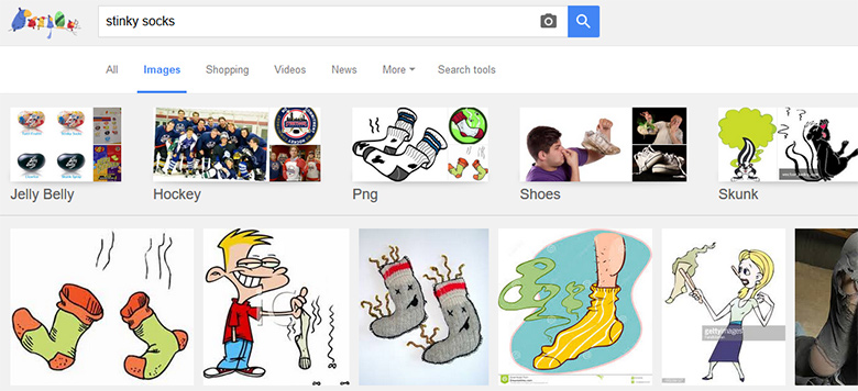 Stinky socks images in Google.