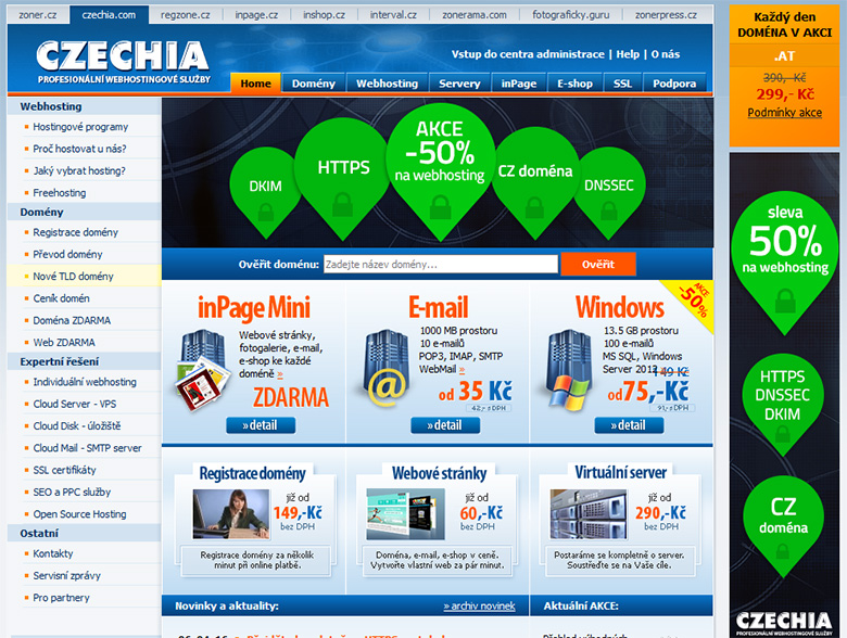 Czechia.com is a web hosting services provider.