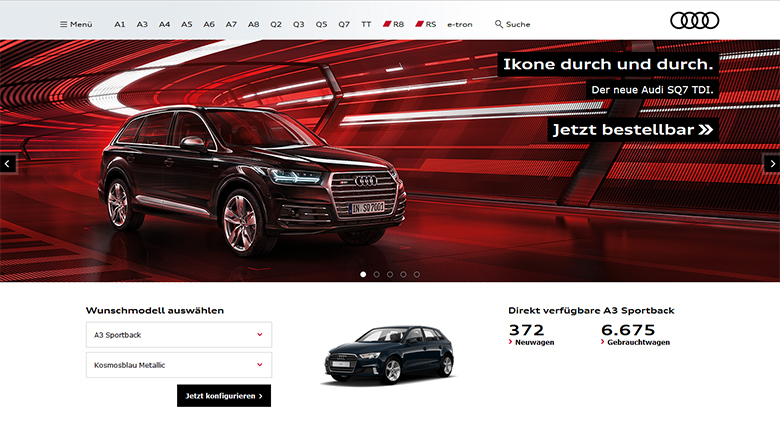 Audi.de web site. 
