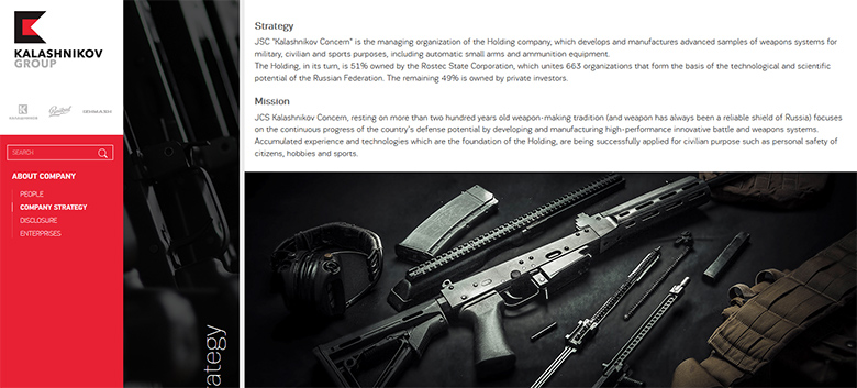 The official Kalashnikov web site. 