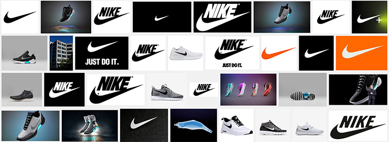Nike on Google and its famous brand and logo.