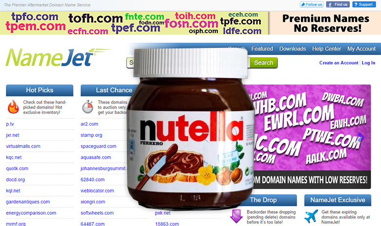 Nutella. Eat it while at NameJet.