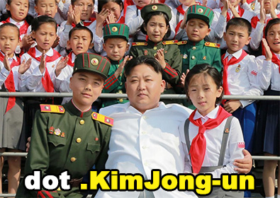 Kim Jong-un, Glorious Leader of North Korea, and his pioneers.