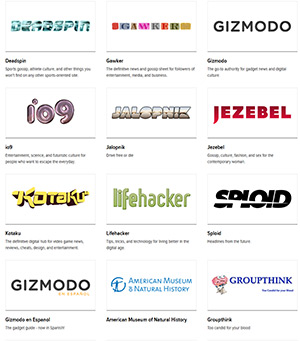 Gawker Media domains.