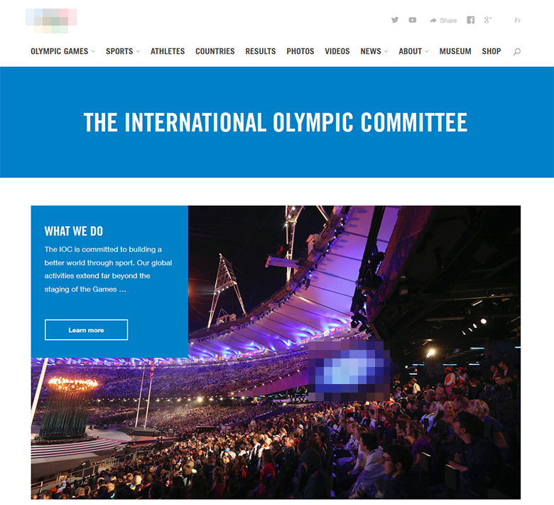 The IOC web site. We had to blur the Olympic logo, just in case.