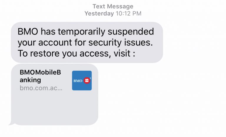 bmo bank of montreal phishing