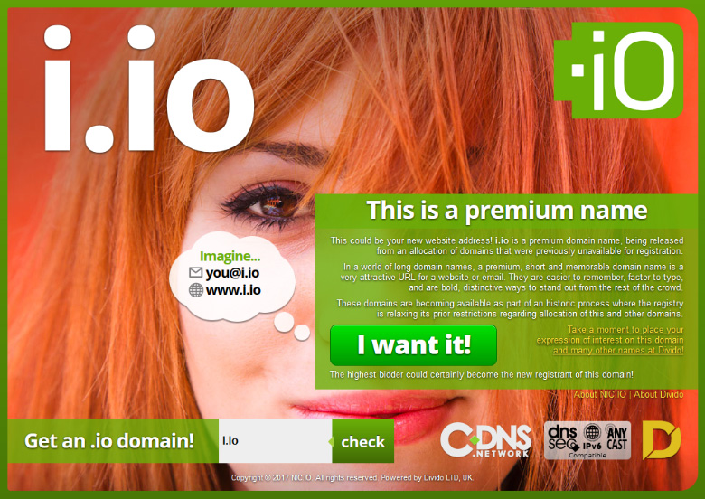 purchase .io domain