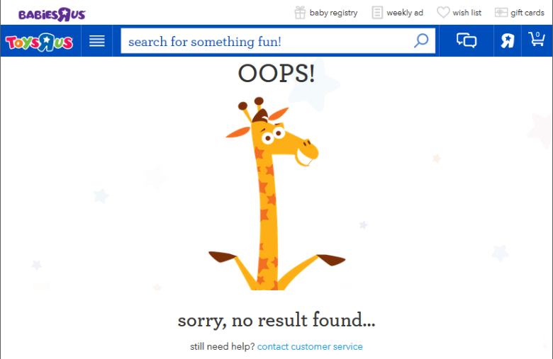 toys r us website down