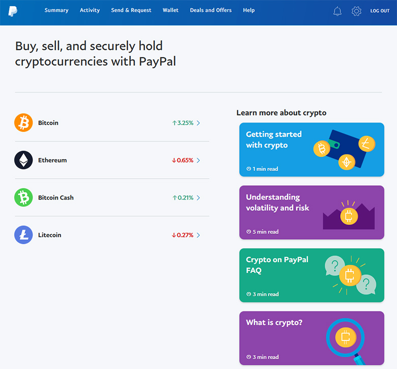 which crypto platform accepts paypal