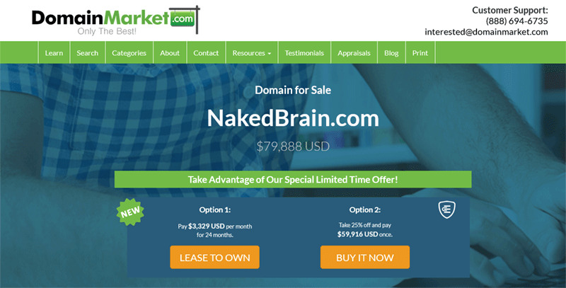 Mike Mann updates DomainMarket landers; adds LTO option