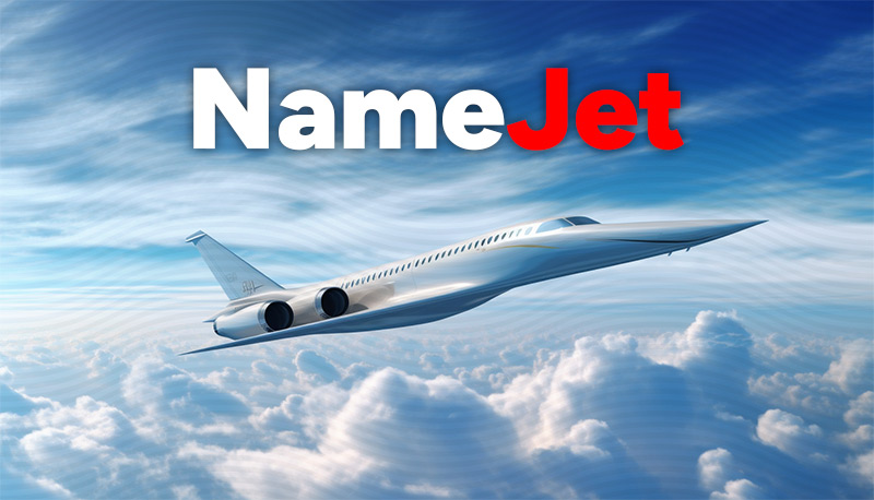A supersonic plane jet with aerodynamic wings flying high with puffy clouds