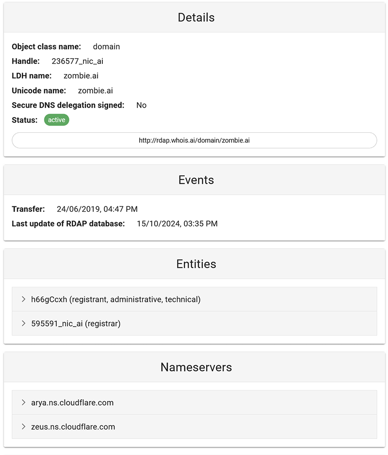 Changes to the .AI domain WHOIS